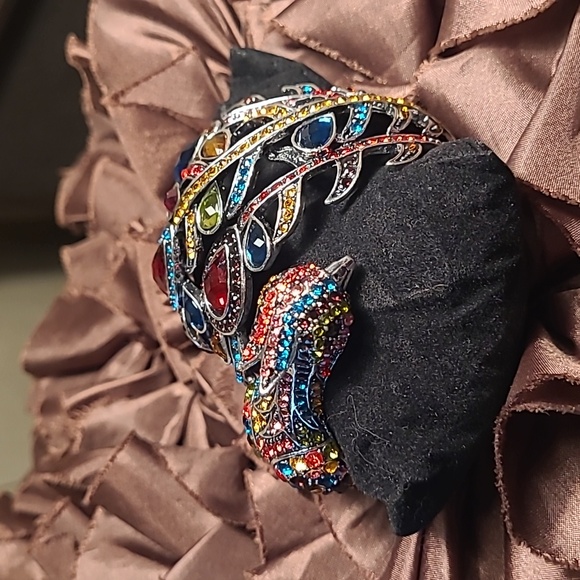 Fansty peacock bangle multi stone silver - Picture 7 of 8